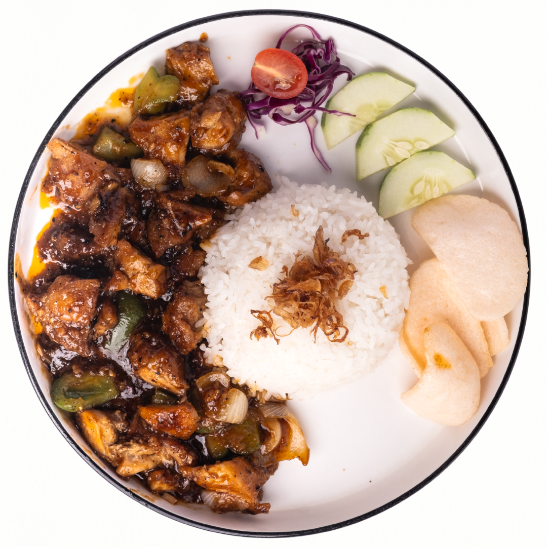 nasi ayam lada hitam