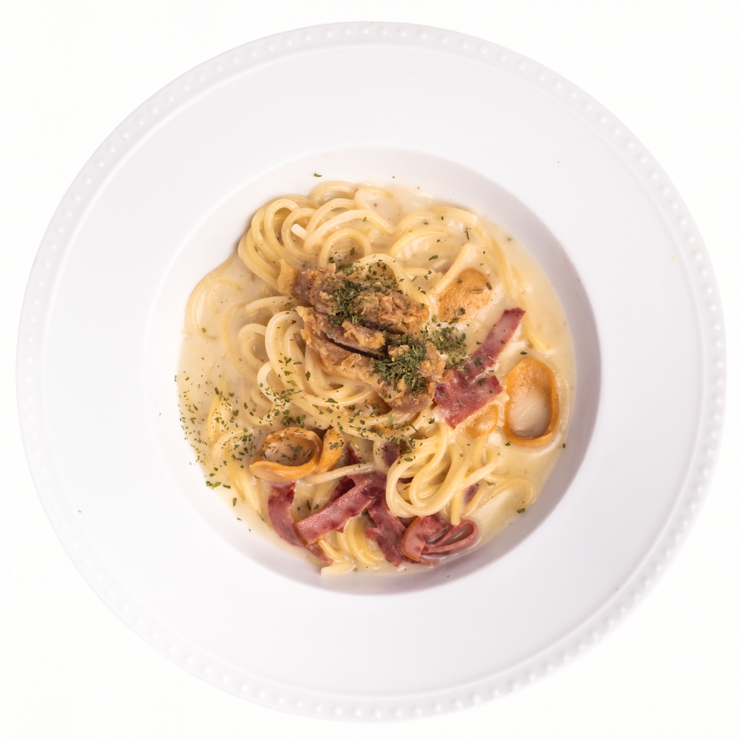 spaghetti carbonara cream cheese